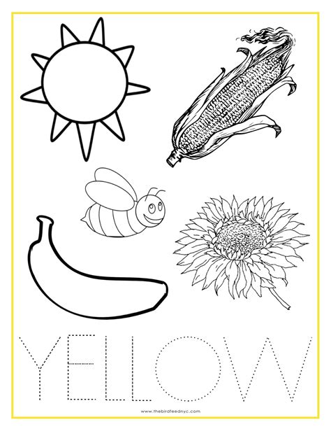 Yellow Objects Coloring Page Color Yellow Coloring Pages - Color Yellow Coloring Pages