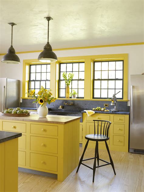 Yellow Painted Cabinets