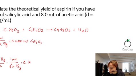 Yield Of Aspirin
