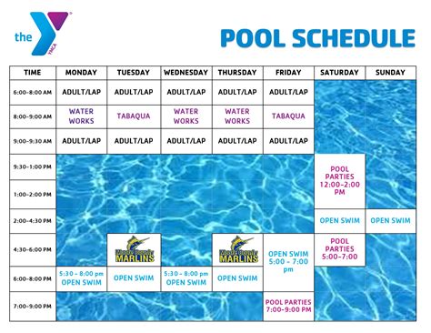 Ymca Swim Schedule