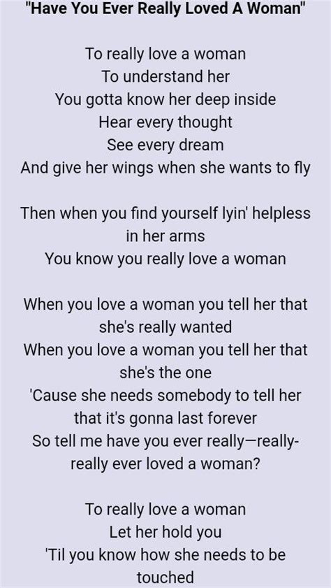 you love a woman lyrics