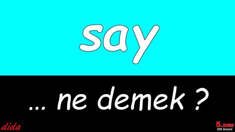 you say ne demek