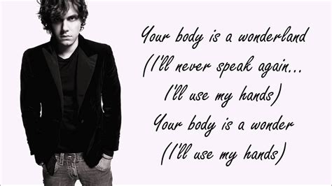 your body is wonderland lyrics