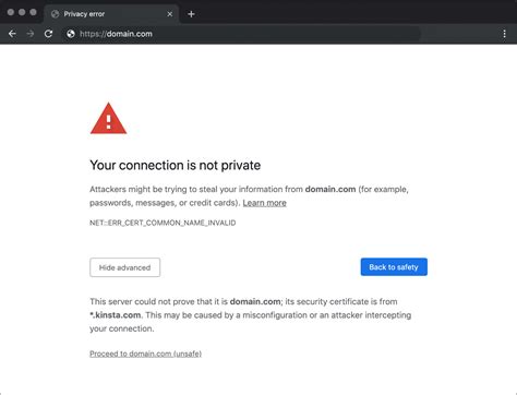 your connection is not private chrome