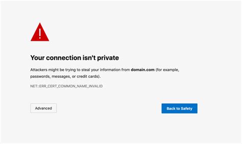 your connection is not private error