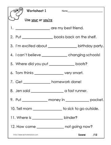 Your You Re Worksheet   Words Ending In Re Worksheets Free Word Work - Your You Re Worksheet