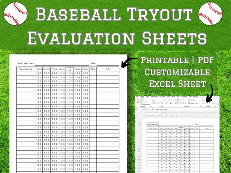 Youth Baseball Evaluation Form