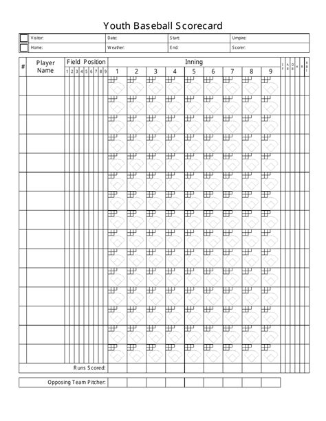 youth baseball scorecard