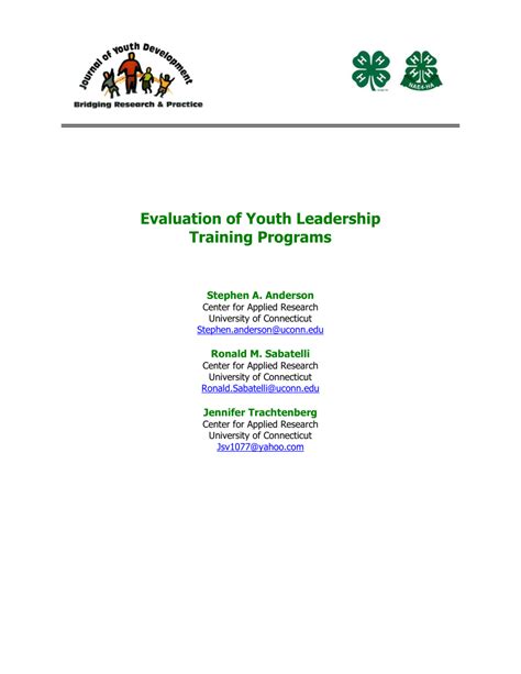 Full Download Youth Leadership Initiative Evaluation Results 
