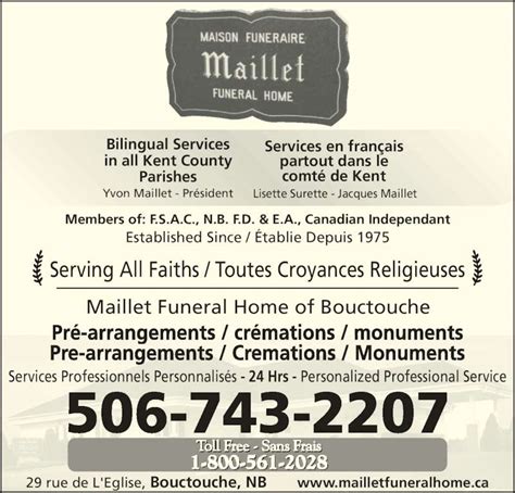 yvon maillet funeral home bouctouche nb