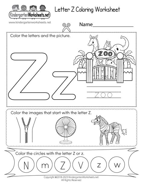 Z Worksheets For Kindergarten   Free A To Z Worksheets For Kindergarten - Z Worksheets For Kindergarten