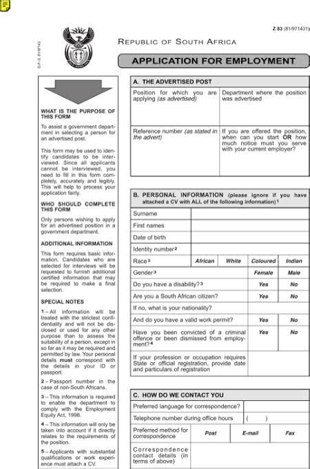Z83 Application Form For Sa Police Services