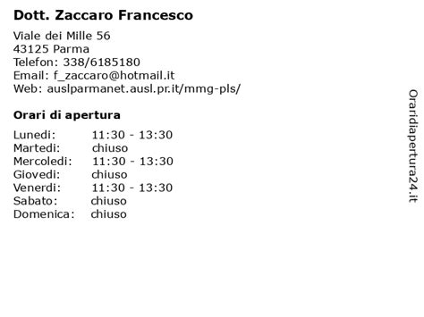 Zaccaro Francesco Parma Orari Treni