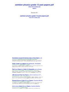 Zambian Physics Grade 12 Past Papers