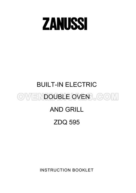 Read Zanussi Cooker Instruction Manuals 