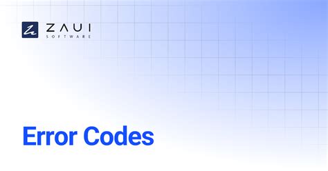 Zapi Error Codes
