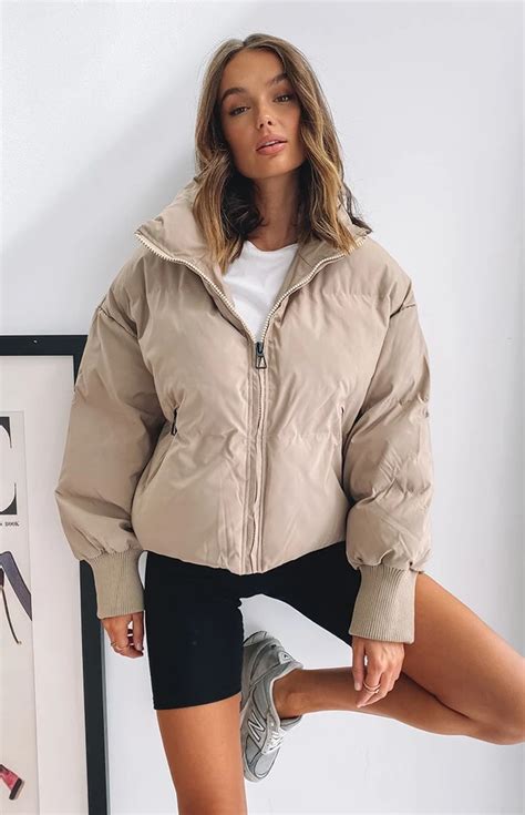 Zara Nude Puffer Coat