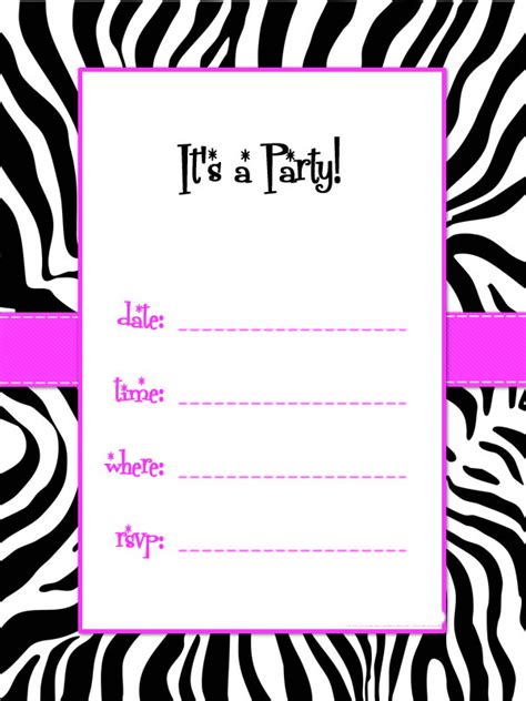 Zebra Print Invitation Paper