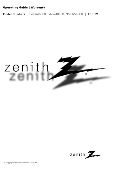 Zenith E44w48lcd Manual