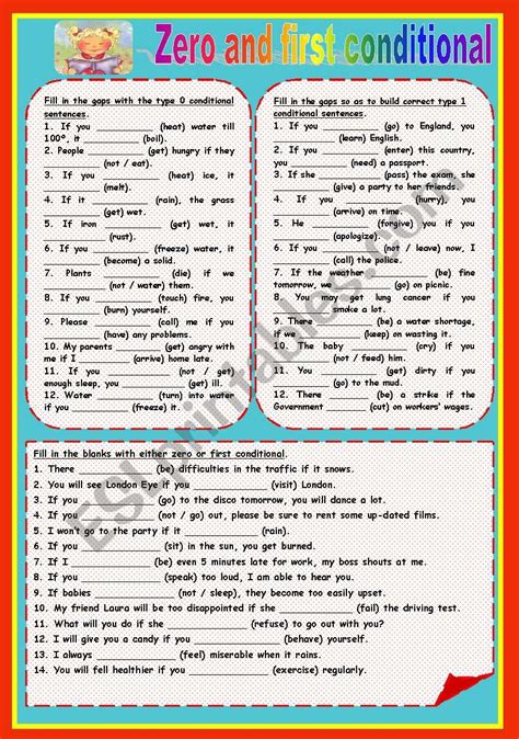 Zero And First Conditional Exercises Perfect English