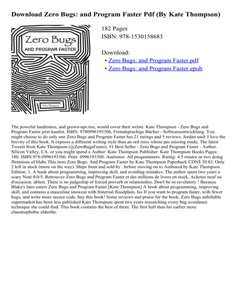 zero bugs and program faster