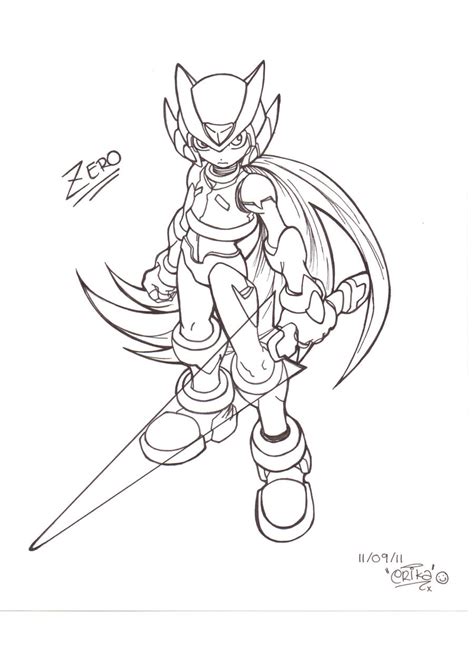 Zero From Megaman Coloring Pages
