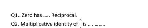 Zero Has Reciprocal