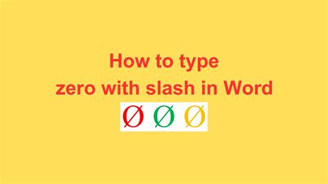 Zero With A Slash Through It Symbol