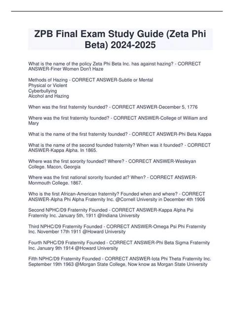 Read Online Zeta Phi Beta Study Guide 