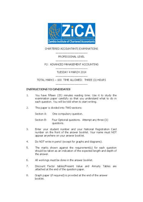 zica past exams papers