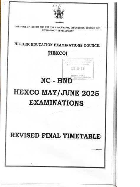 Zimbabwe Hexco Past Examination Papers