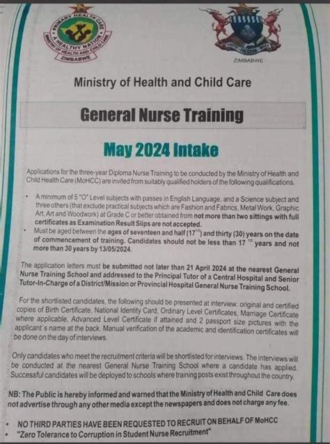 Zimbabwe Nursing Intakes