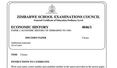 Full Download Zimbabwe Past Exam Papers 