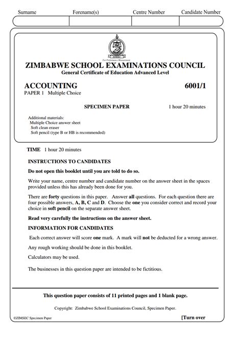 Zimsec A Level Accounting