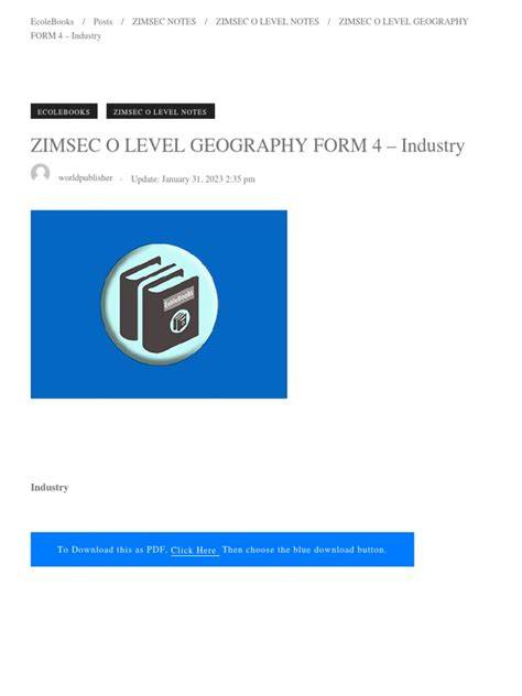 zimsec o level geography 2014 syllabus