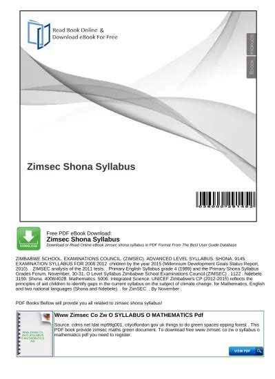 Zimsec Shona Syllabus