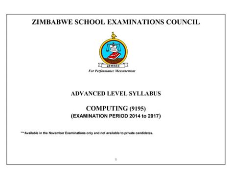 Zimsec Syllabus 2014