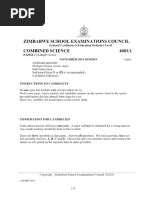 Zimsec Syllabus Zjc Level Science