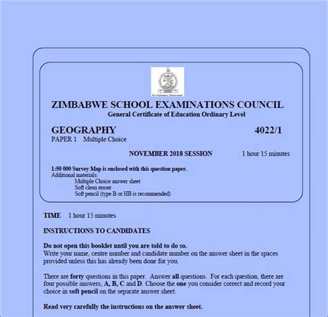 Read Online Zimsec Geography O Level Questions Answers 