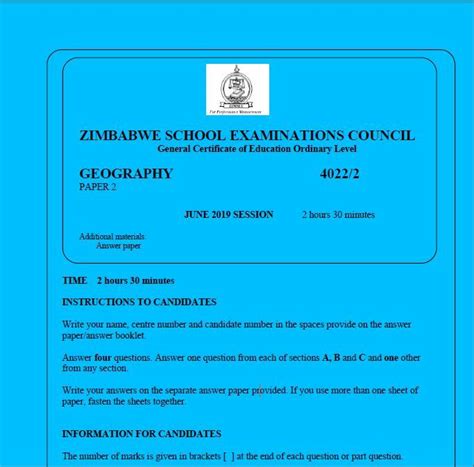 Download Zimsec Geography Questions And Answers 