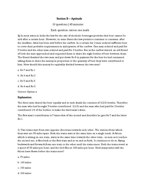 Zoho Aptitude Questions