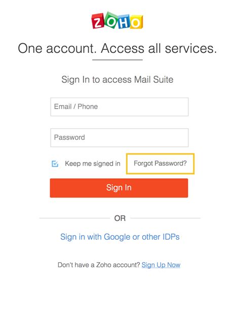 Zoho Email Login
