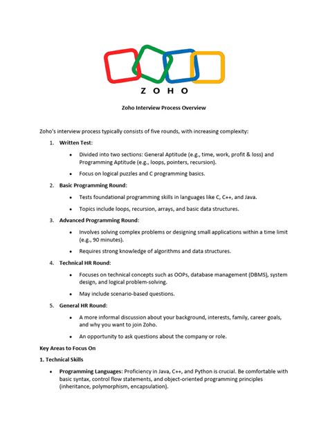 Zoho Interview Process