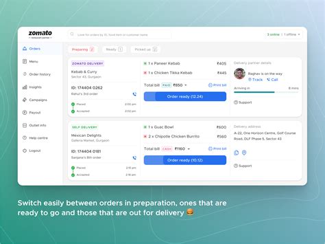 Zomato Partner Dashboard
