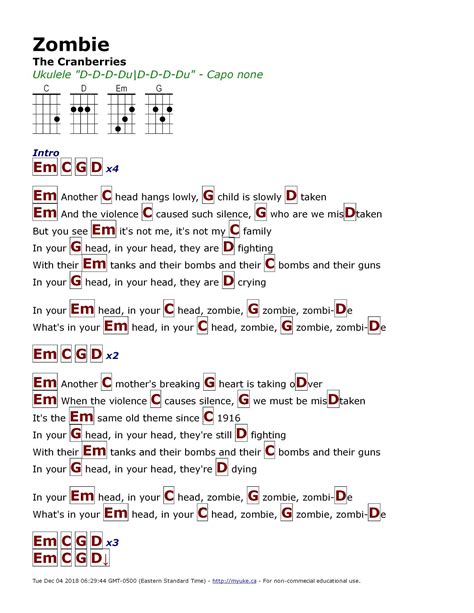Zombie Song Chords