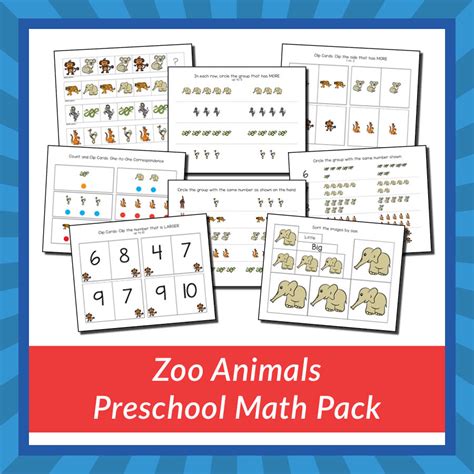 Zoo Animals Preschool Math Pack Gift Of Curiosity Zoo Math - Zoo Math