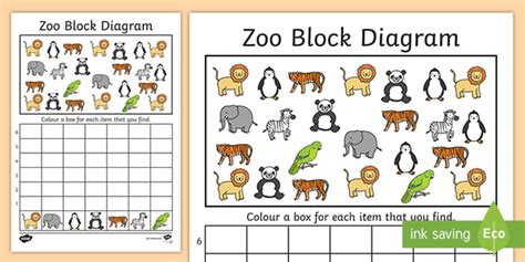 Zoo Block Diagram Activity Worksheet Teacher Made Twinkl Block Graphs Year 1 - Block Graphs Year 1