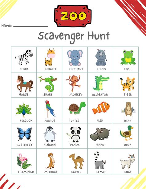 Zoo Scavenger Hunt Printables Your Kids Will Love Zoo Scavenger Hunt Worksheet - Zoo Scavenger Hunt Worksheet