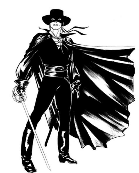 Zorro, el héroe enmascarado para colorear en casa