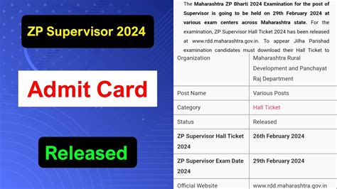 Zp Admit Card